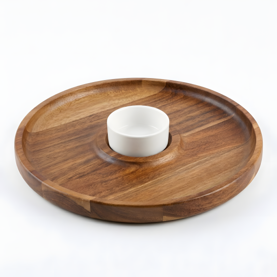 Wooden Rotating Serving Platter